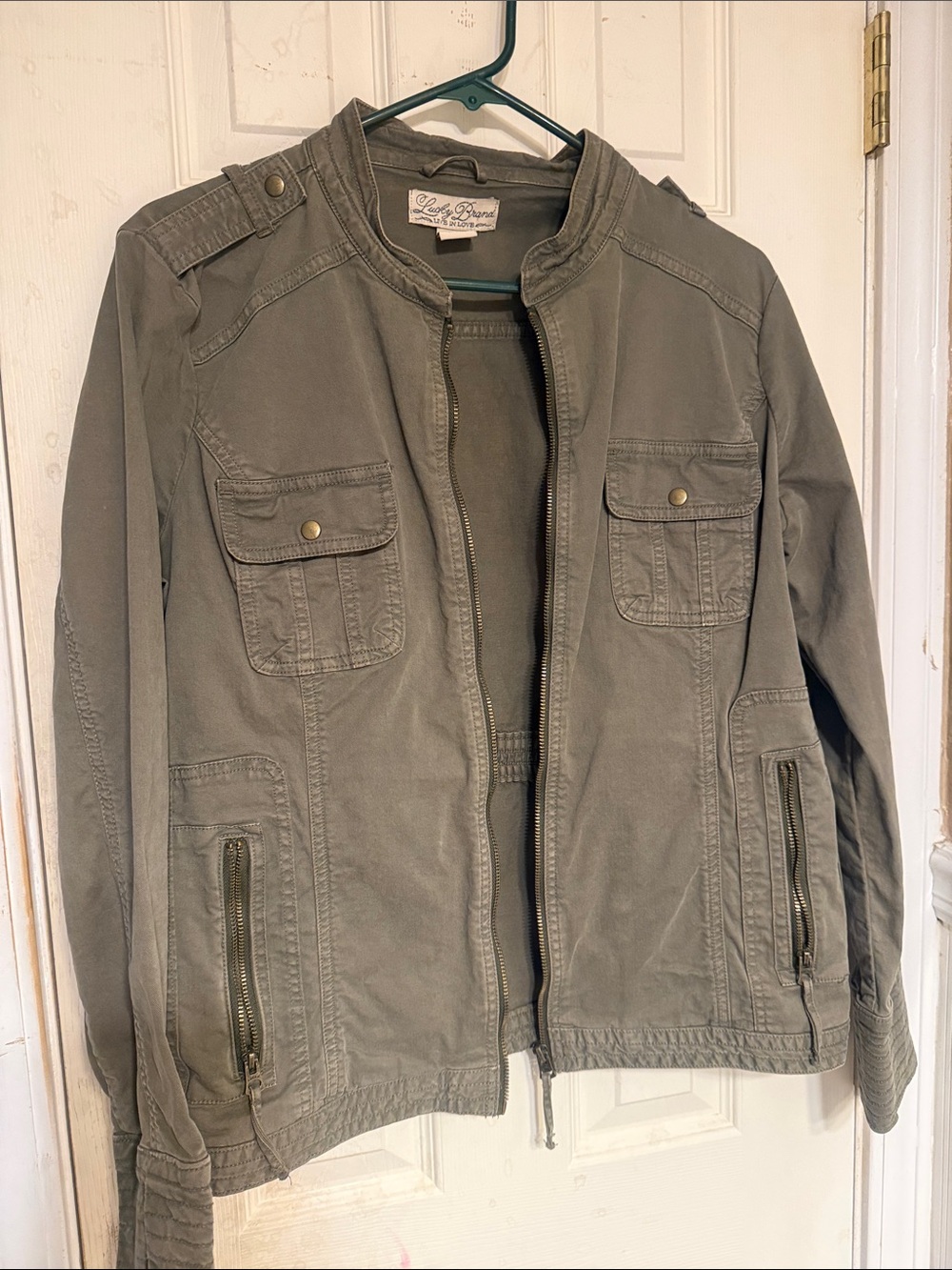 Lucky Brand Olive Green Military Field Jacket